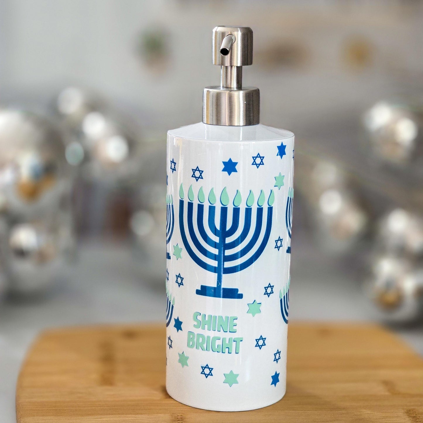 Glow in the Dark Shine Bright Hanukkah Soap Dispenser
