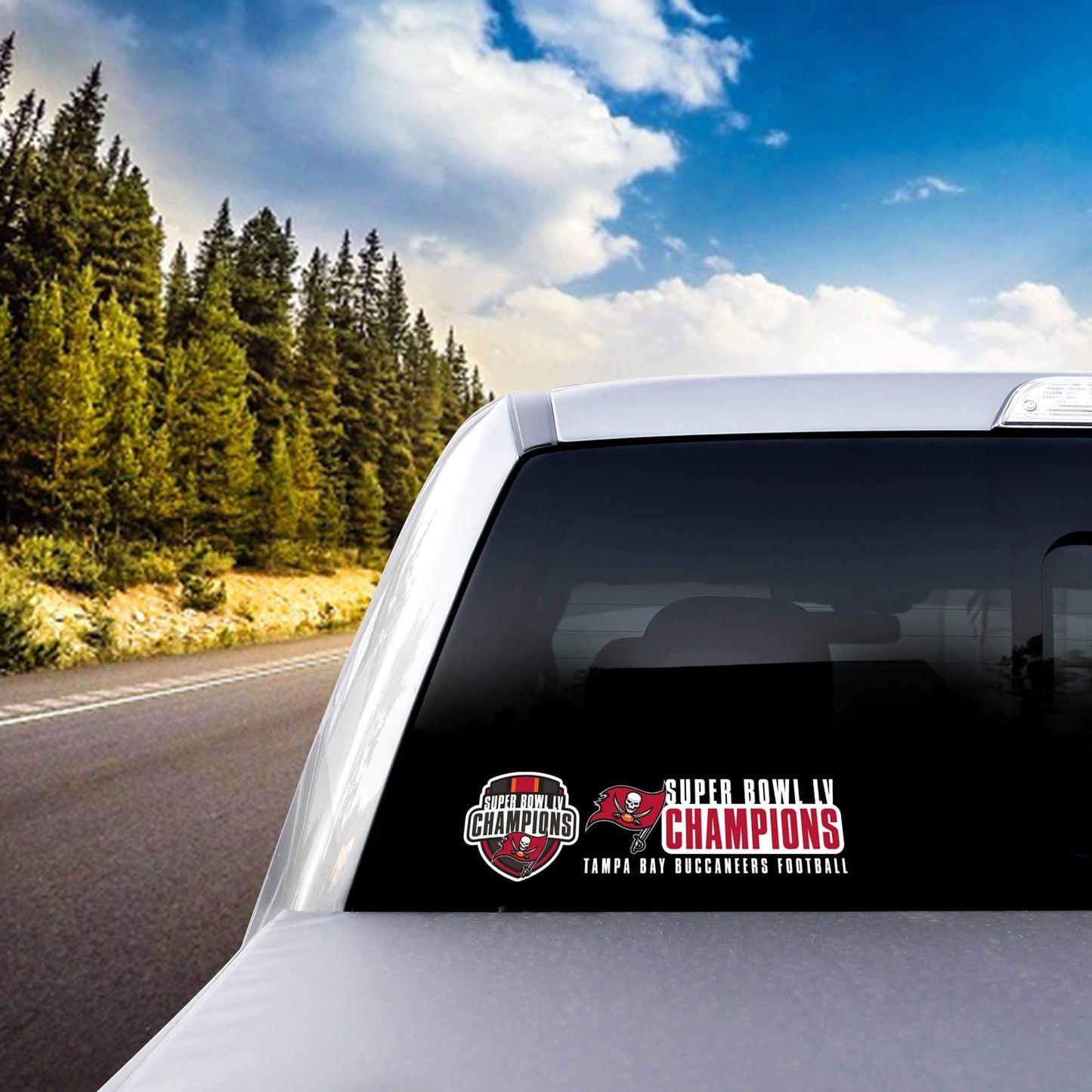 FANMATS 30763 Tampa Bay Buccaneers 2021 Super Bowl LV Champions 2 Piece Team Slogan Decal Sticker Set