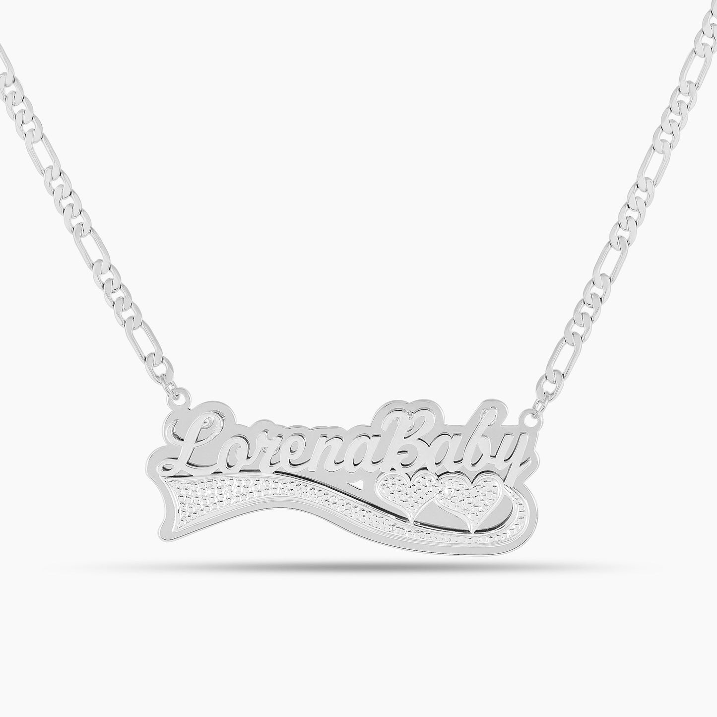 Double Plated Love Curve Name Necklace