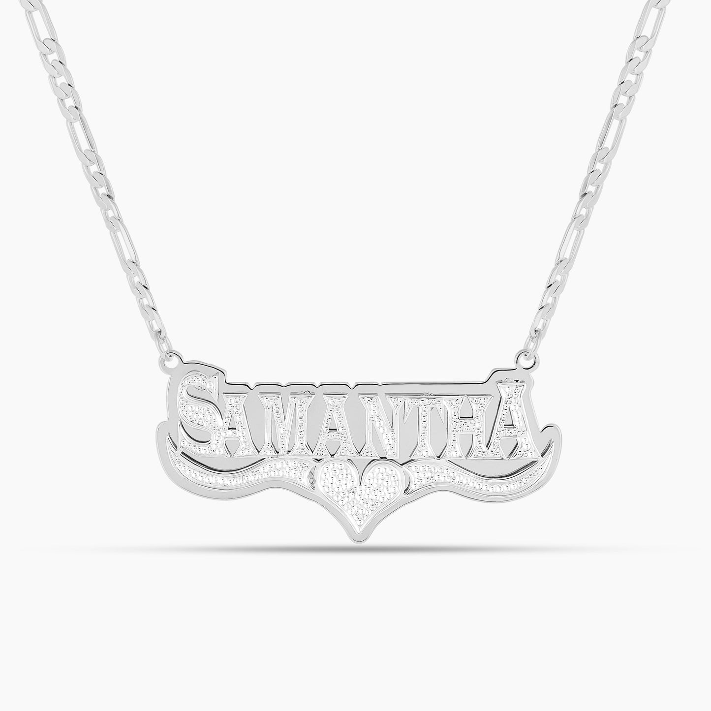 Double Plated HeartCrest Name Necklace