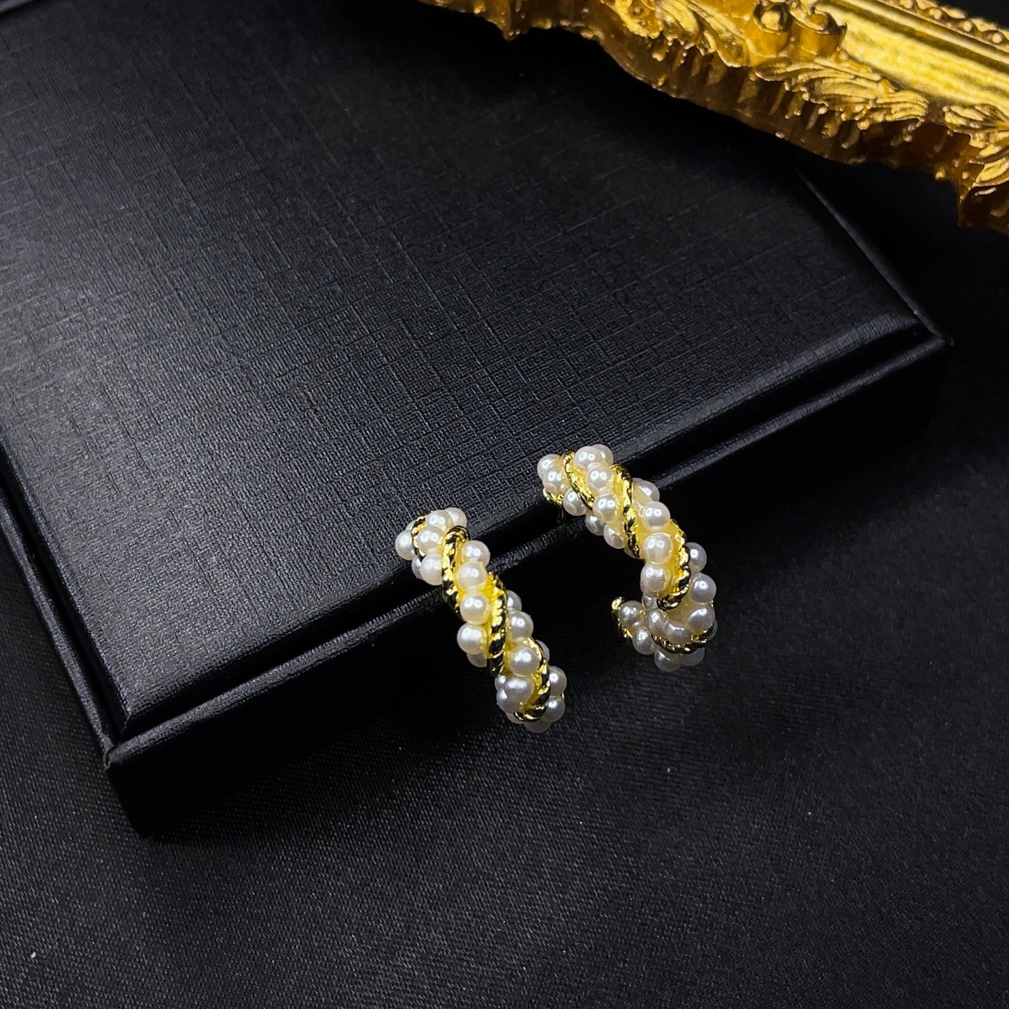Twisted Pearl Mini Hoops