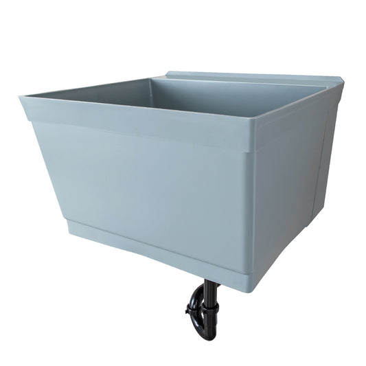 Tehila Standard Wall-Mounted Grey Utility Sink, Water Supply Lines Included