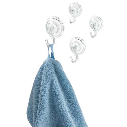 iDesign Power-Lock Cup Set of 4-Clear Suction Hook