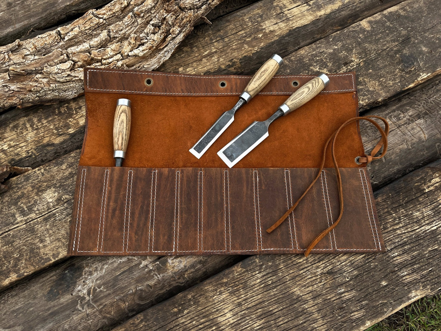 10 Pocket Leather Chisel Roll