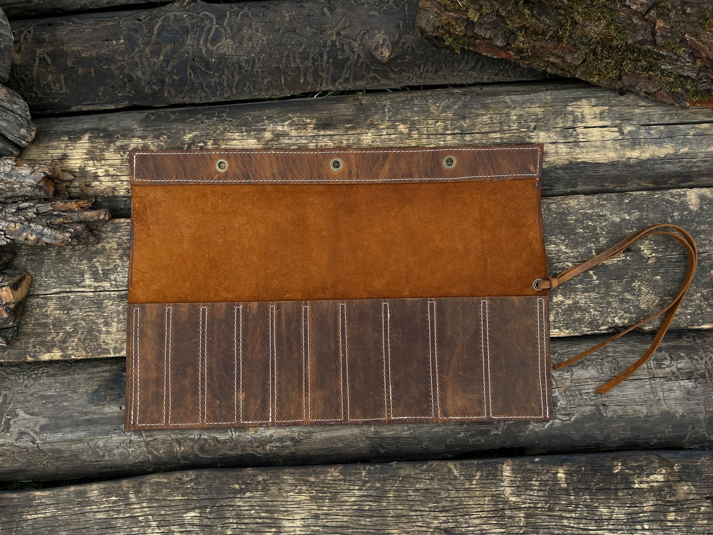 10 Pocket Leather Chisel Roll