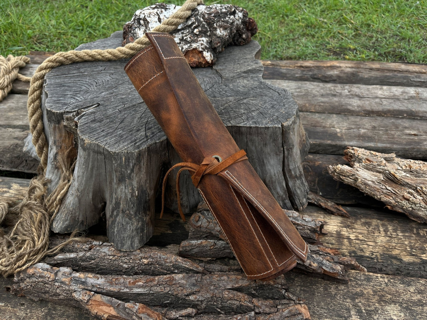 10 Pocket Leather Chisel Roll