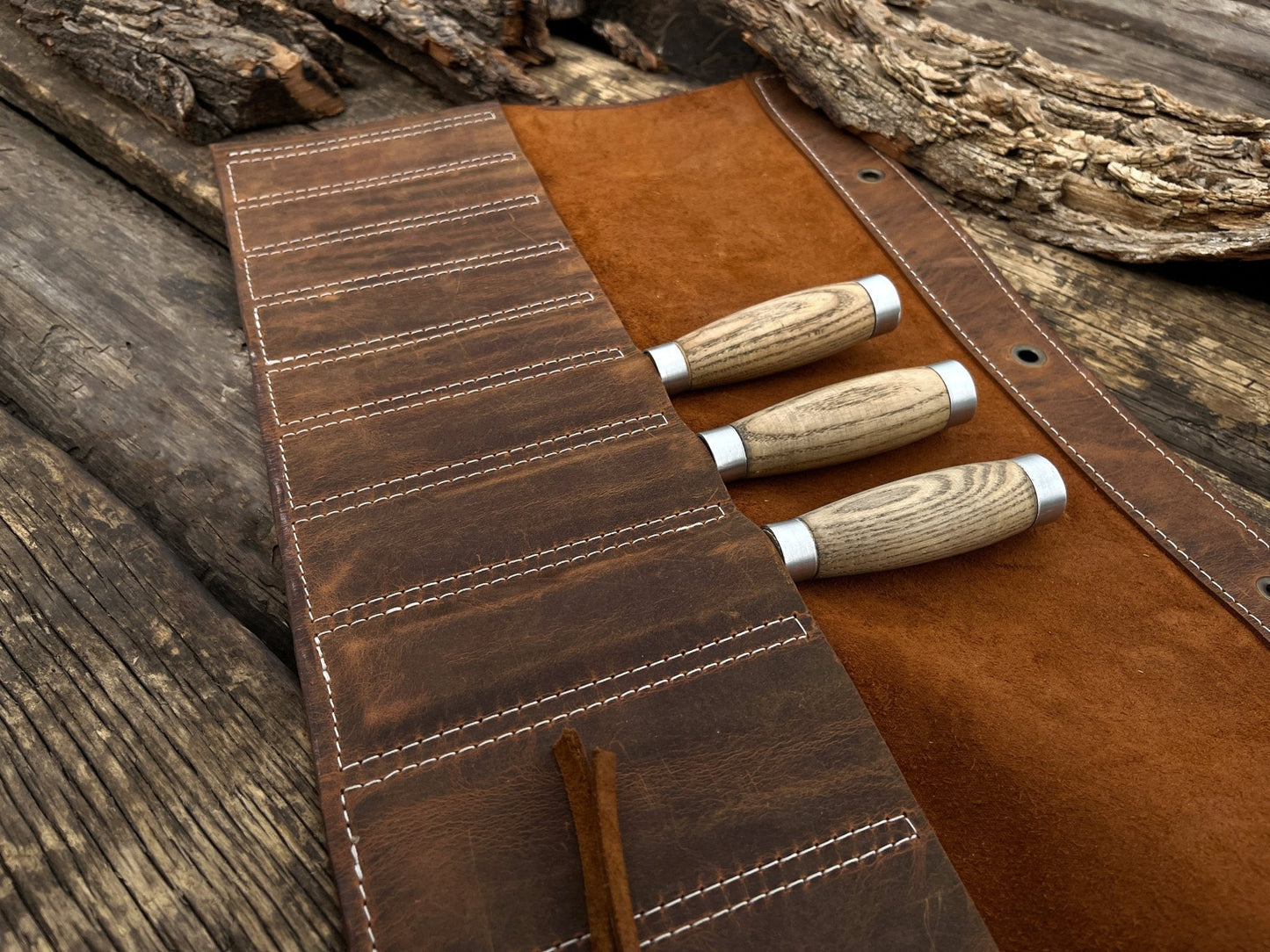10 Pocket Leather Chisel Roll