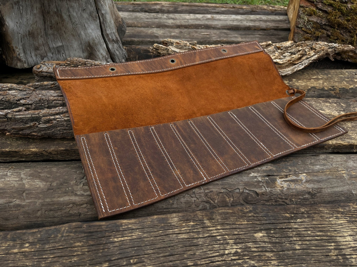 10 Pocket Leather Chisel Roll