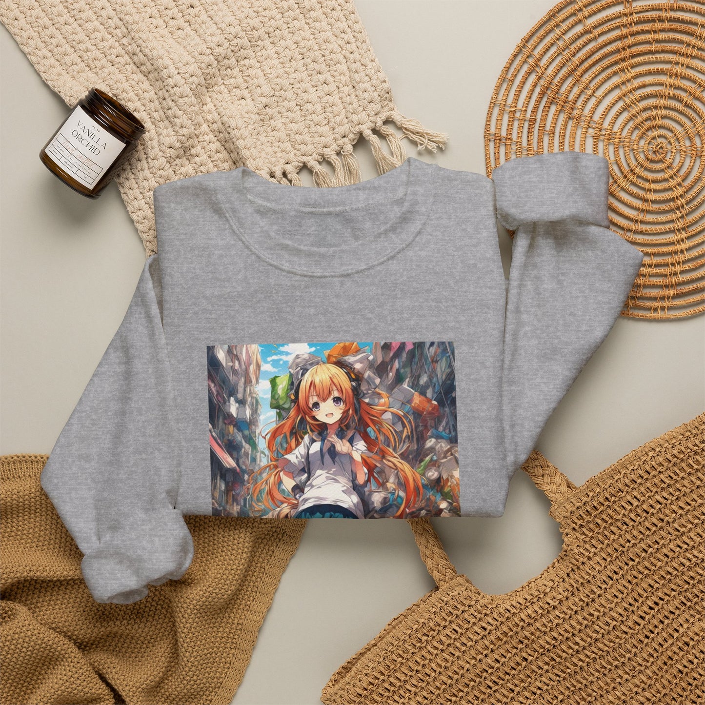 Recycling Rescue Anime Heroine Eco Street Art Sweatshirt