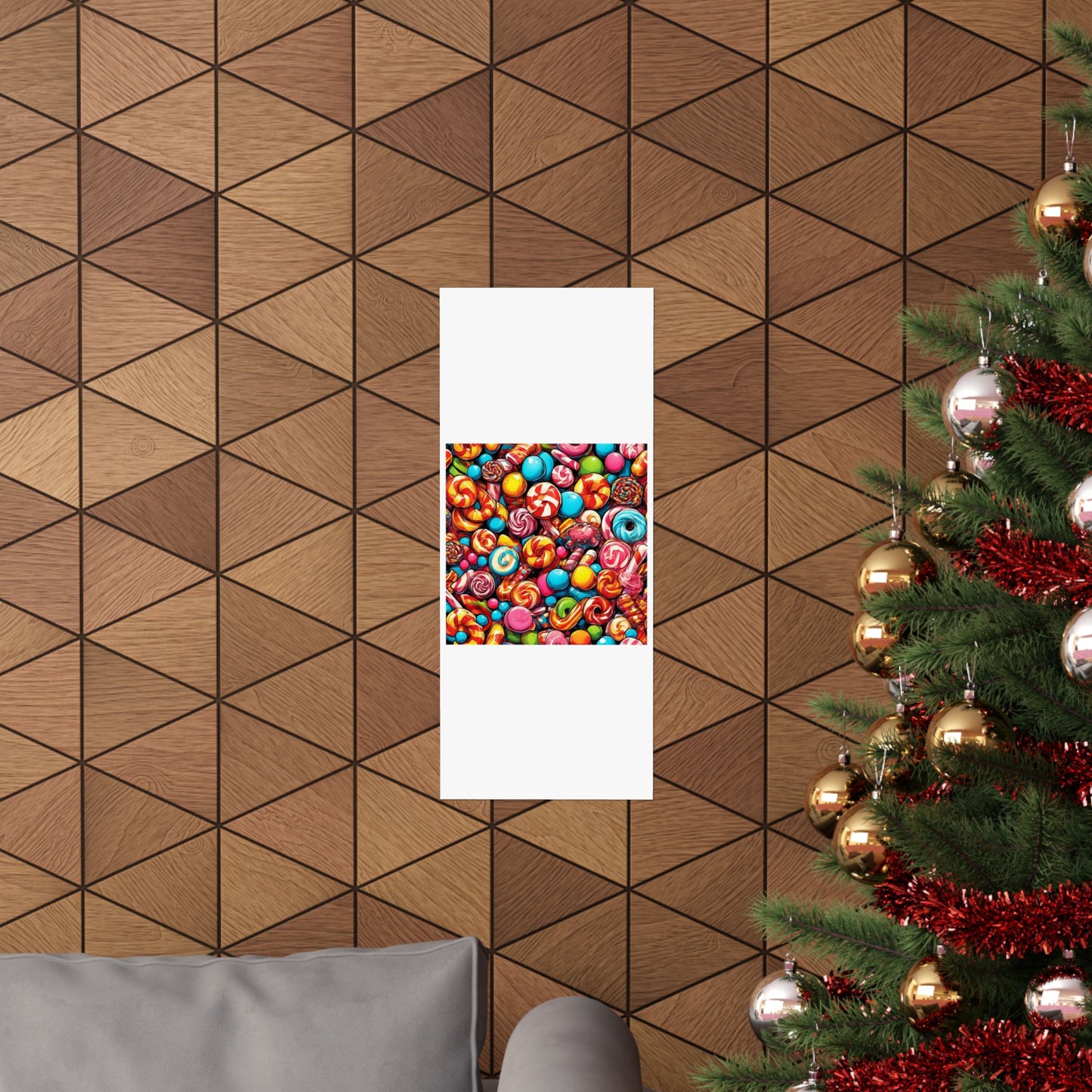 Colorful Candy and Lollipop Pattern Poster