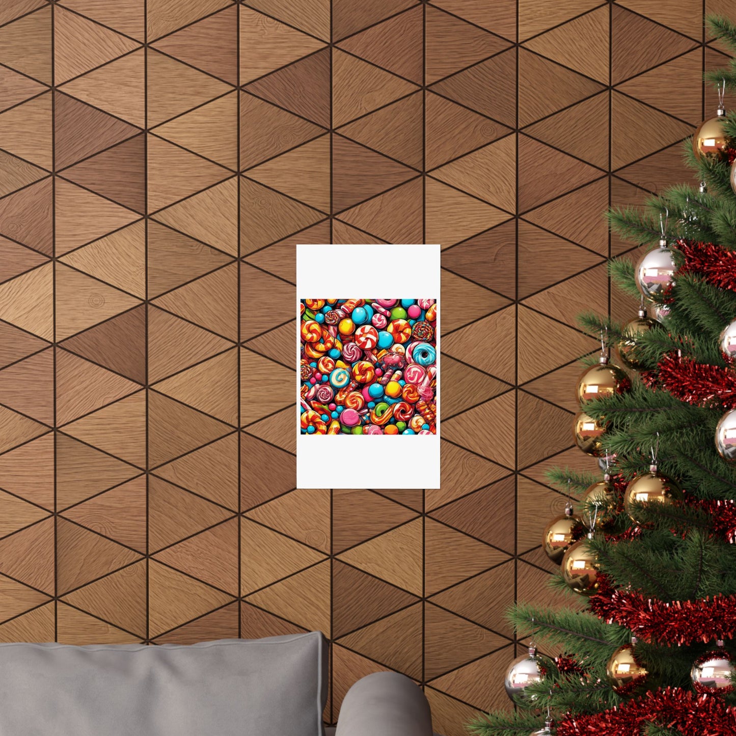Colorful Candy and Lollipop Pattern Poster