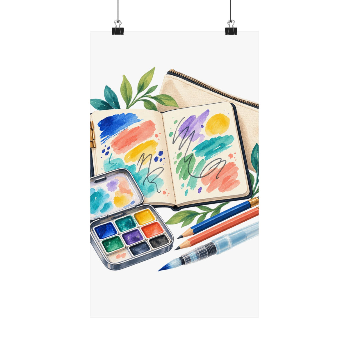 Colorful Urban Sketching Travel Kit Poster