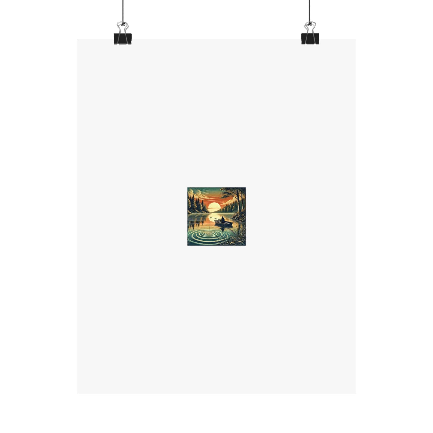Sunset Lake Fishing Retreat Poster Lake House Fishing Wall Art Gift