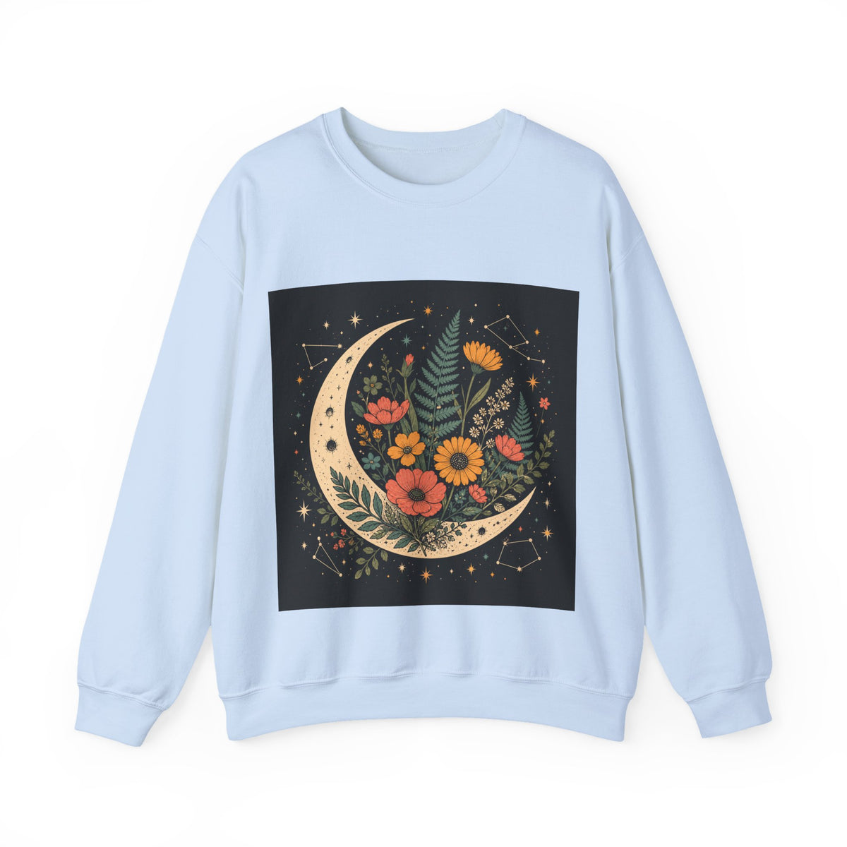 Celestial Wildflower Moon Botanical Art Sweatshirt