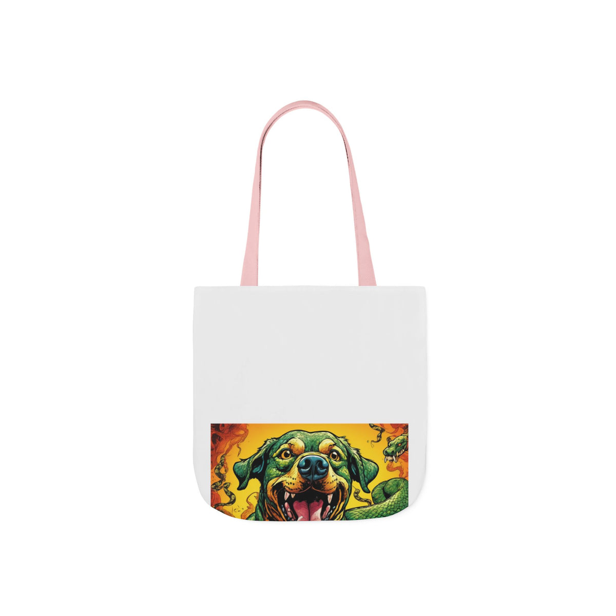 Surreal Serpent Hound Dark Fantasy Canvas Tote Bag