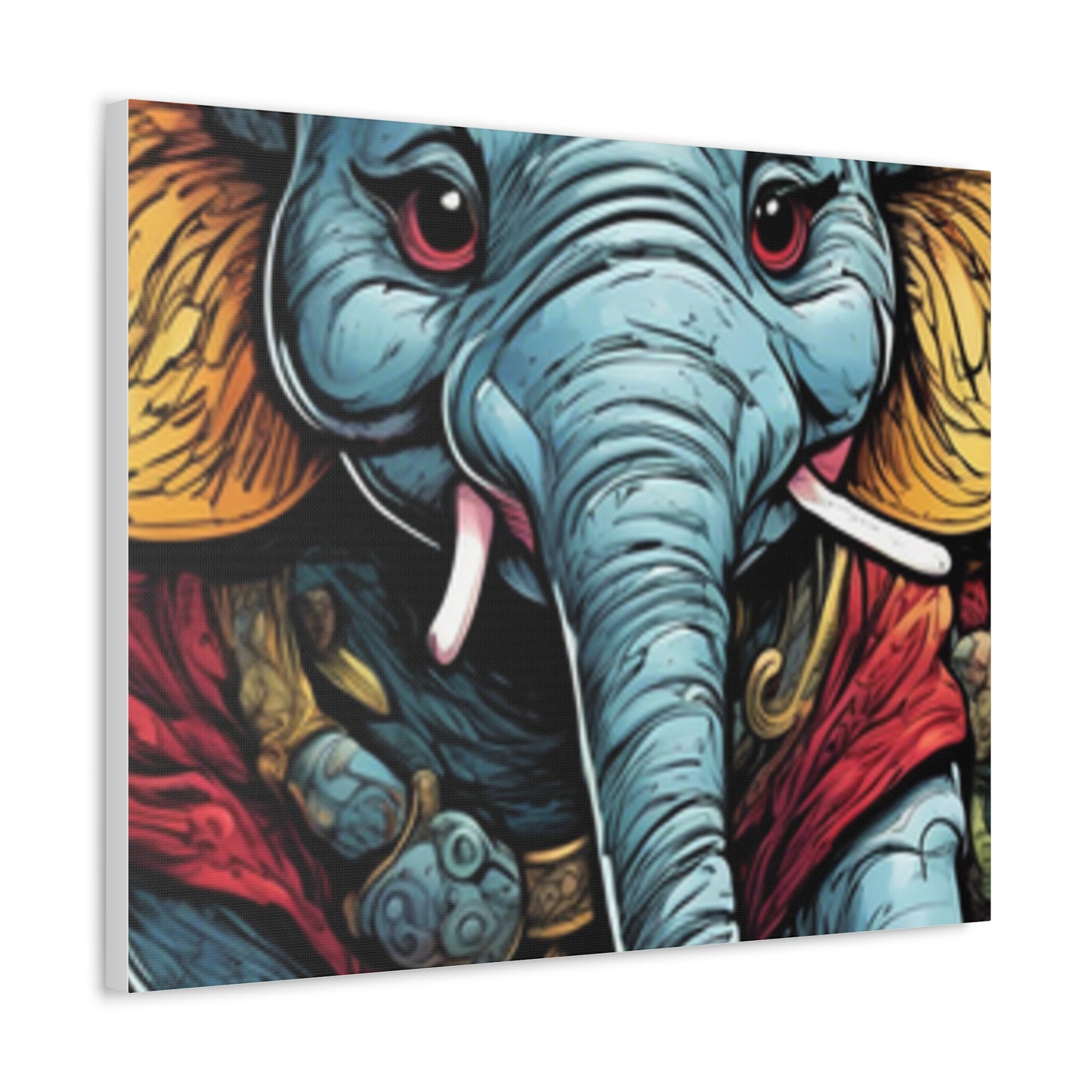 Colorful Elephant Garden Parade Wildlife Canvas Wall Art