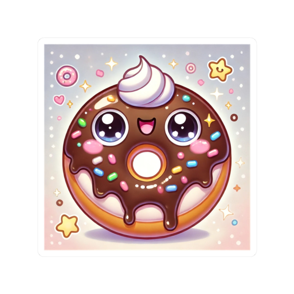 Kawaii Chocolate Donut Cute Dessert Art Sticker
