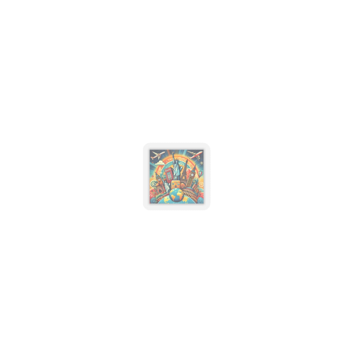 Global Landmark Adventure Collage Adventure Travel Sticker