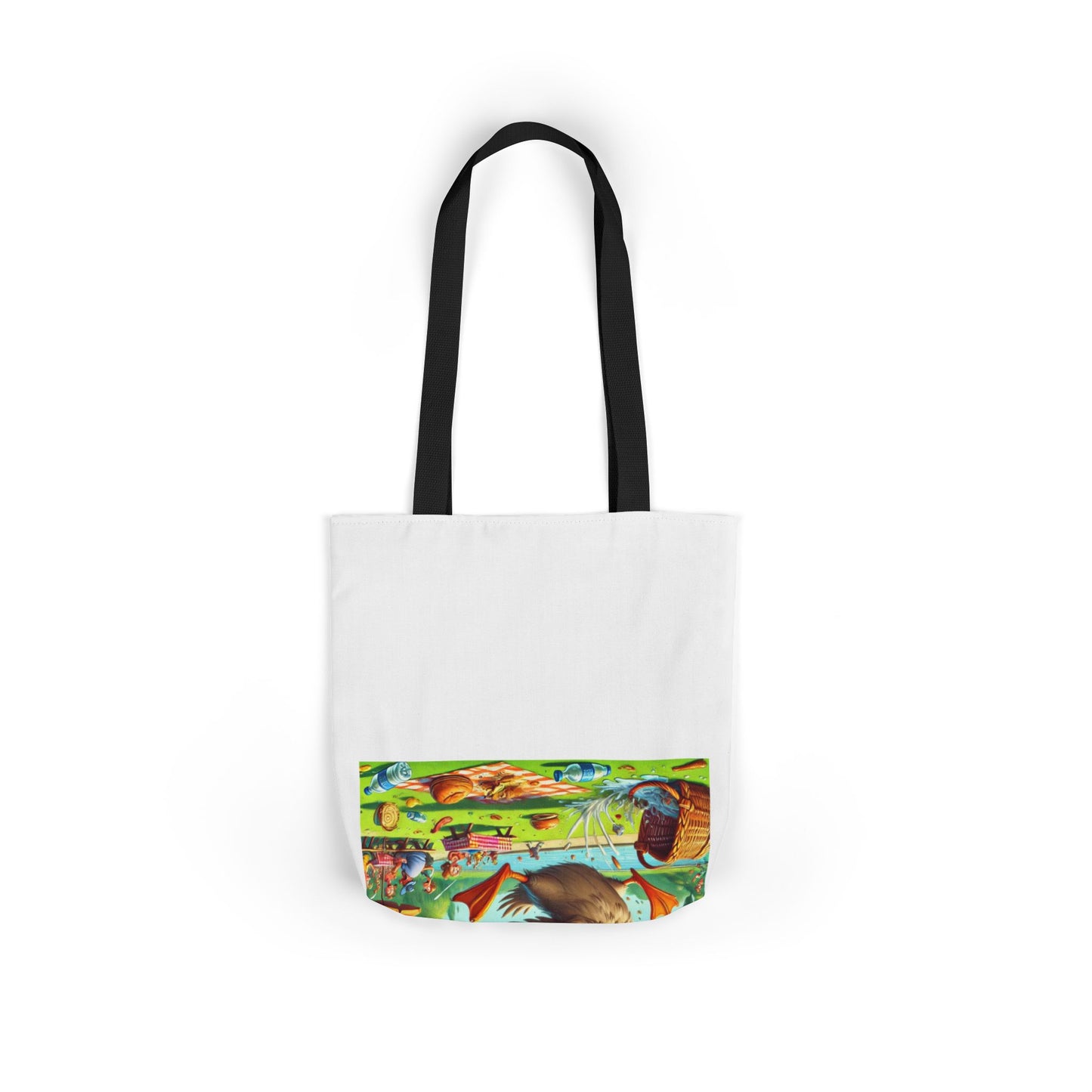Chaotic Picnic Duck Funny Summer Canvas Tote Bag