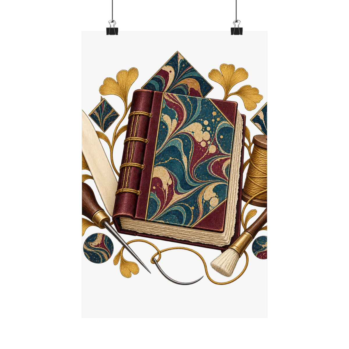 Traditional Marbled Bookbinding Workshop Poster