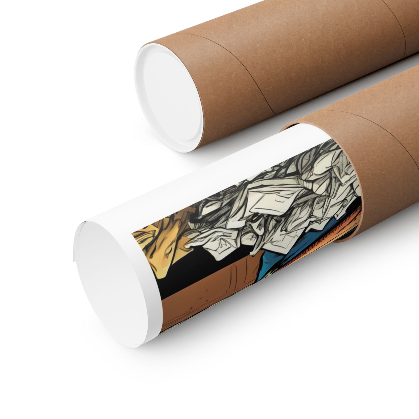 Paperwork Chaos Desk Worker Funny Office Art Poster