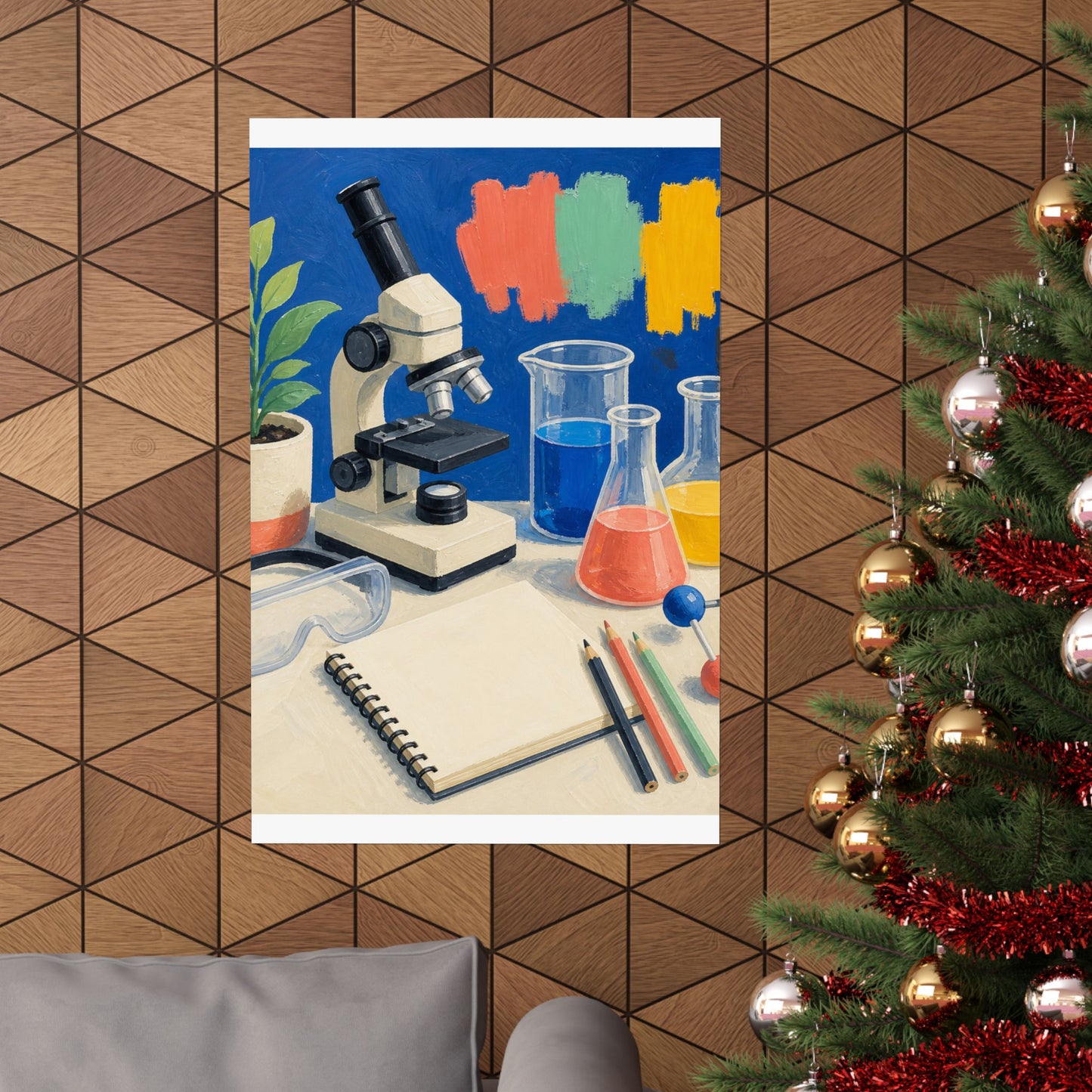 Colorful Science Lab Learning Art Poster
