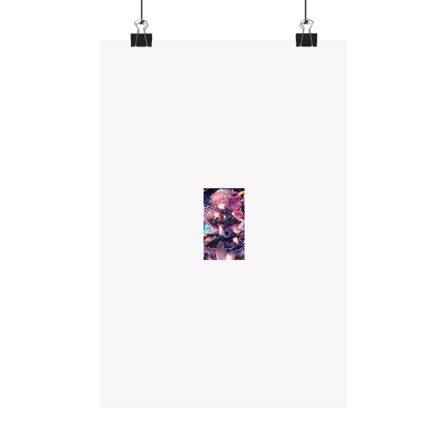 Pink Haired Fantasy Heroine Anime Portrait Poster Art
