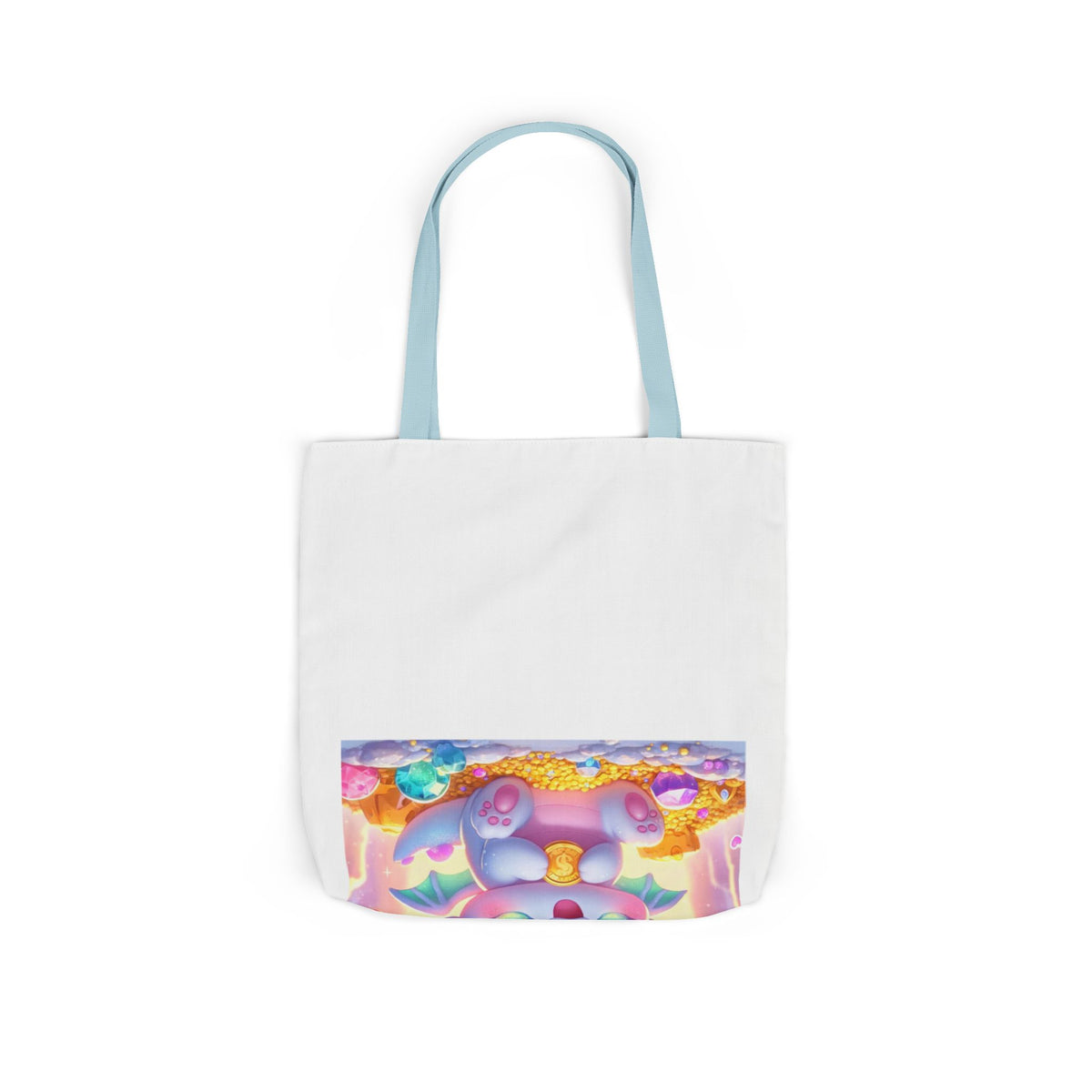 Pastel Treasure Dragon Kawaii Fantasy Canvas Tote Bag