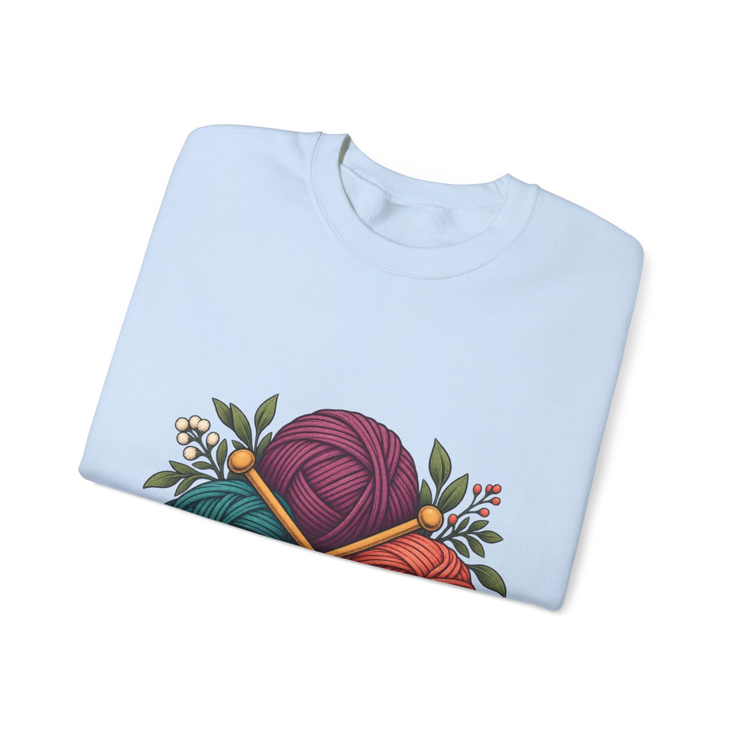 Retro Yarn and Knitting Botanical Art Sweatshirt