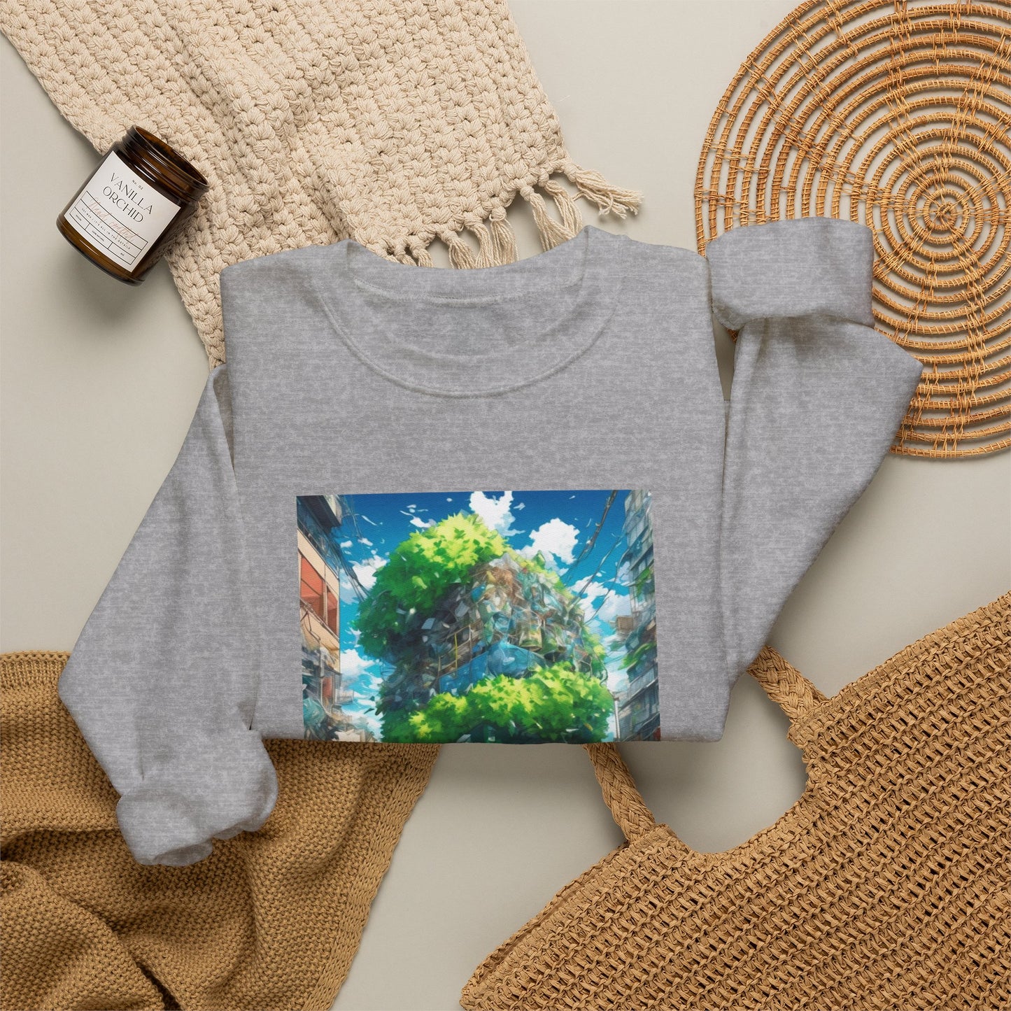 Urban Recycling Anime Friends Green City Sweatshirt