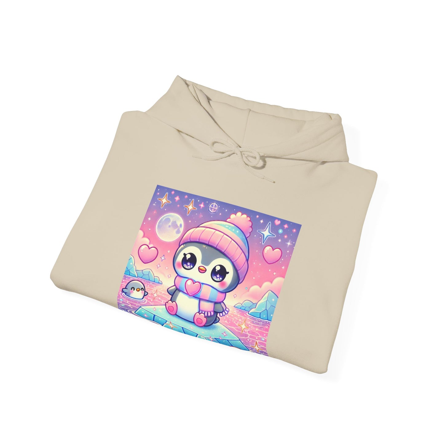 Cute Winter Penguin Ice Floe Kawaii Art Hoodie