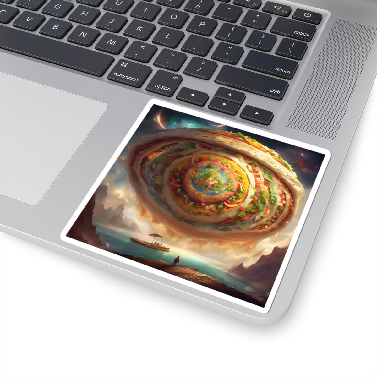 Cosmic Taco Portal Surreal Food Fantasy Art Sticker
