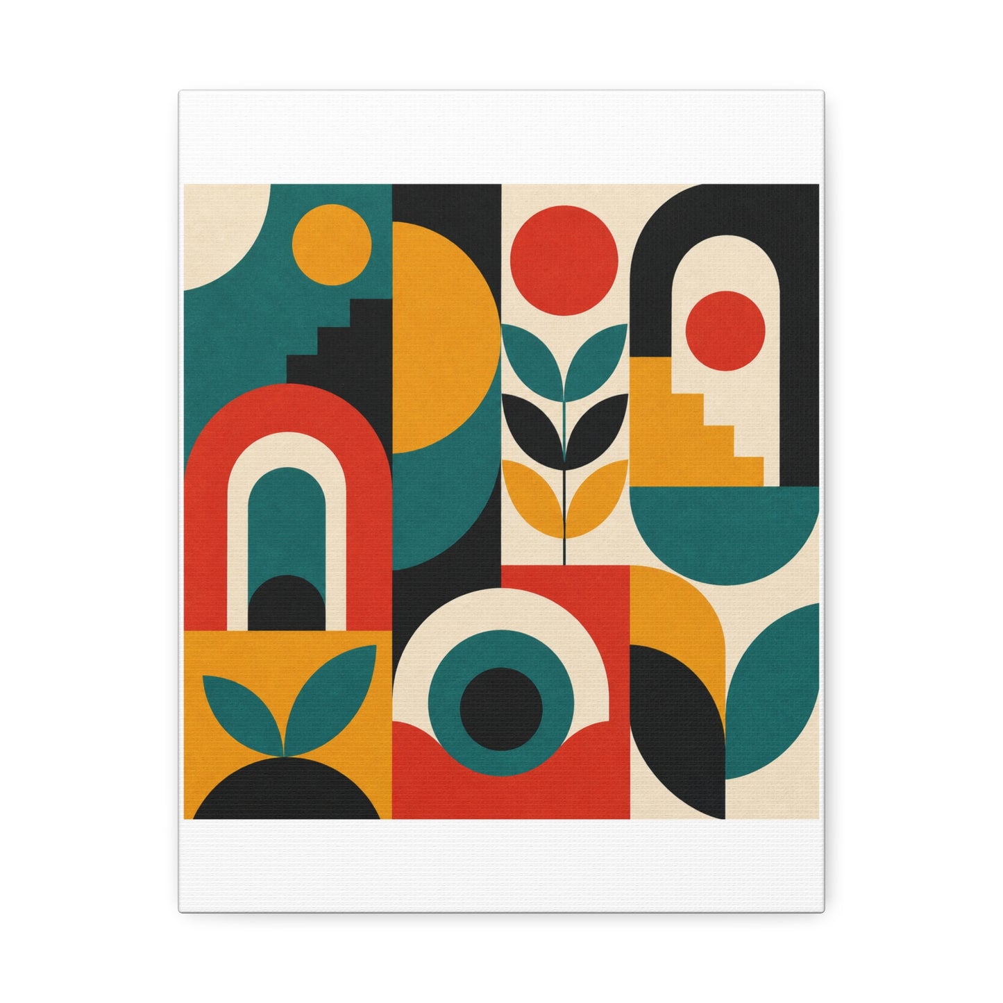 Mid Century Arches Botanical Geometric Canvas Art