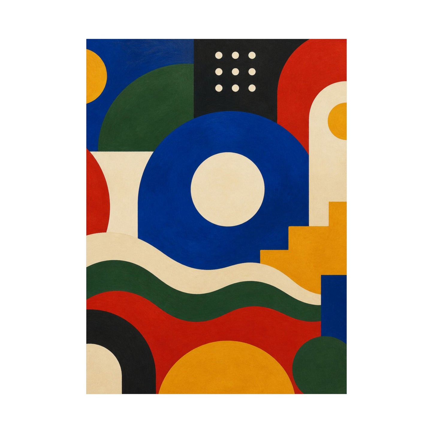 Bold Geometric Balance Abstract Art Poster