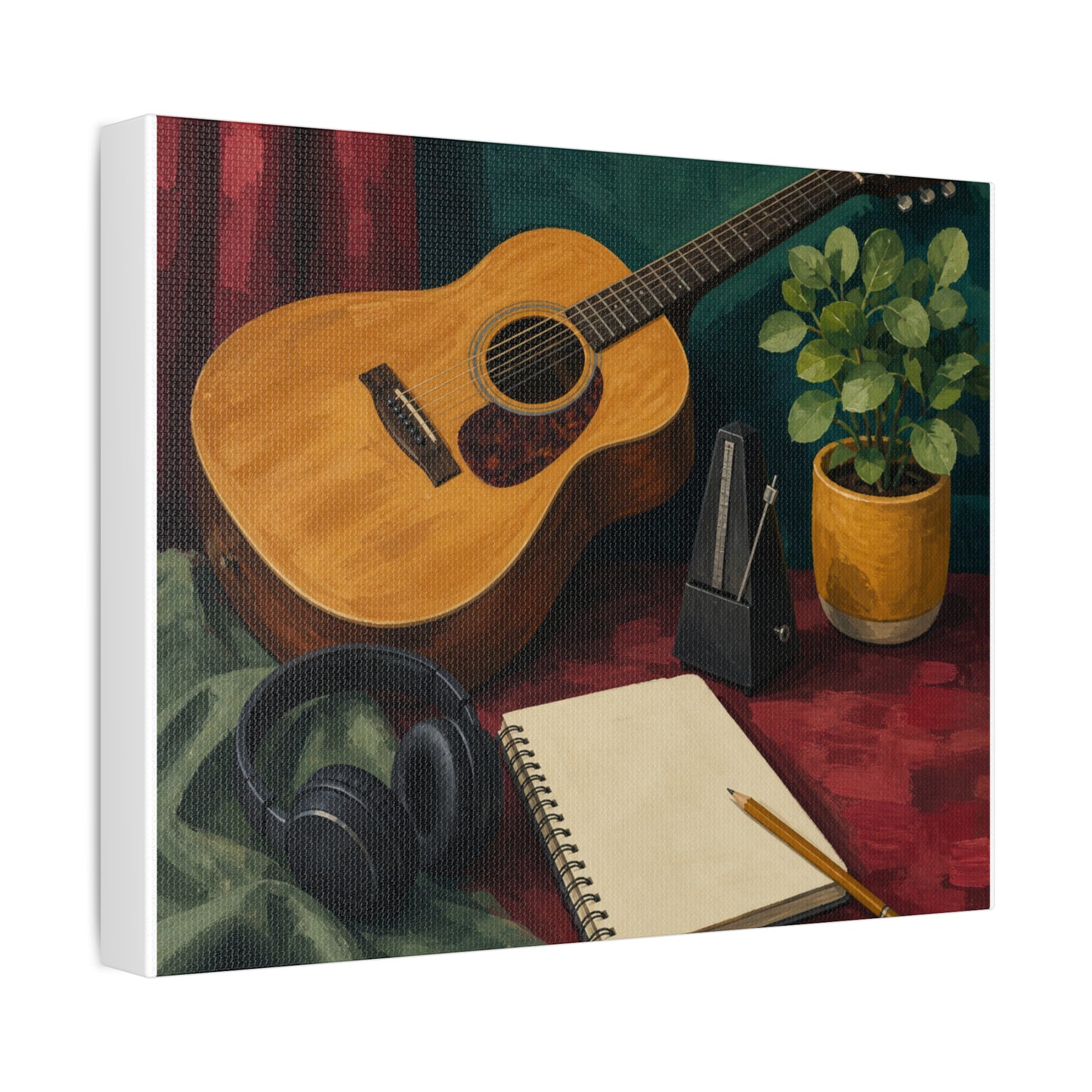Cozy Acoustic Music Practice Art Canvas Art