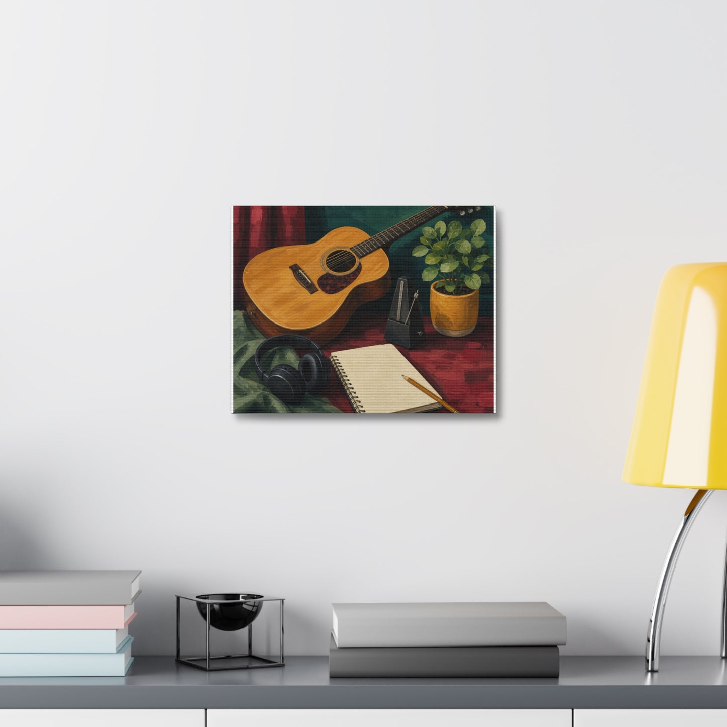 Cozy Acoustic Music Practice Art Canvas Art