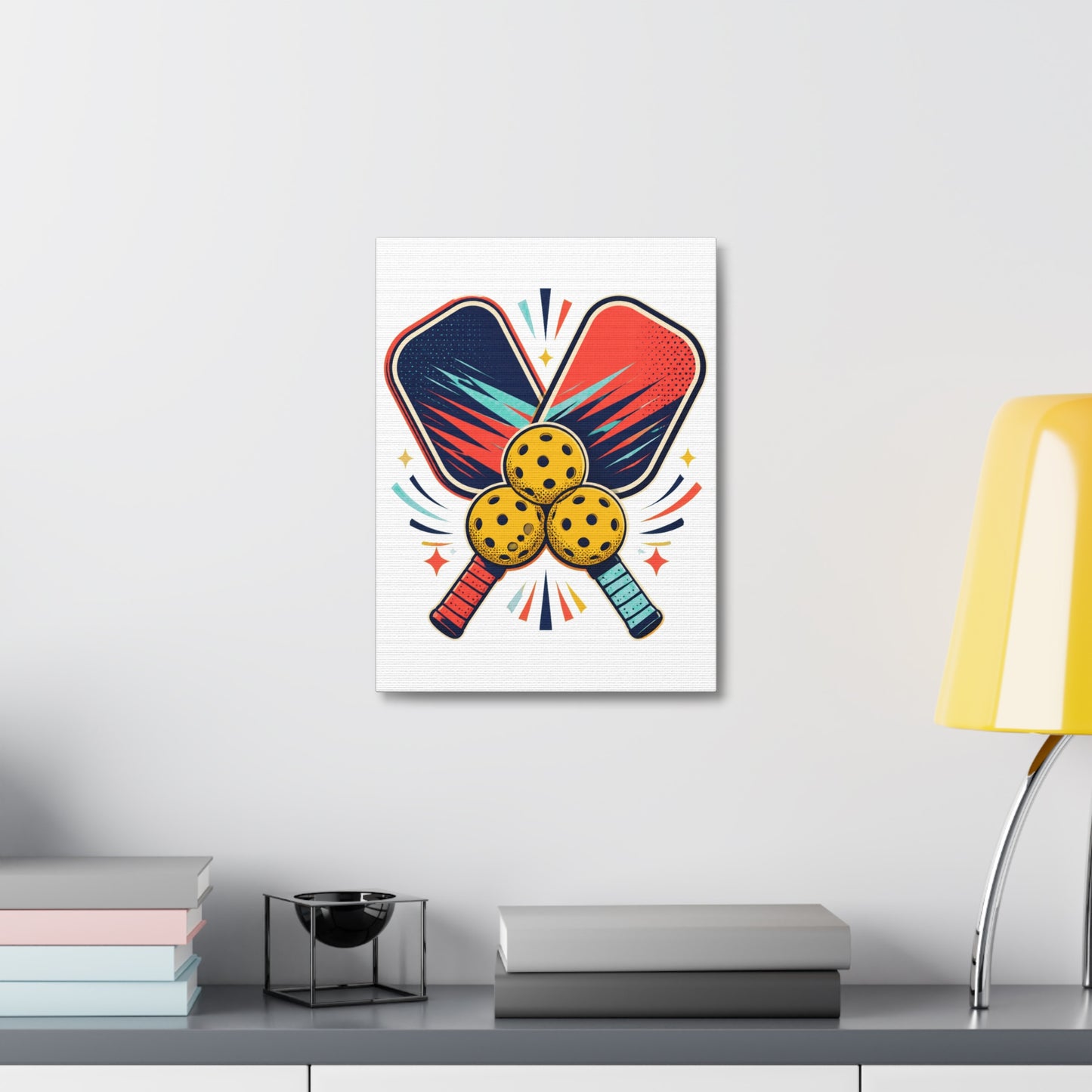 Retro Pickleball Paddles Recreational Sports Canvas Art