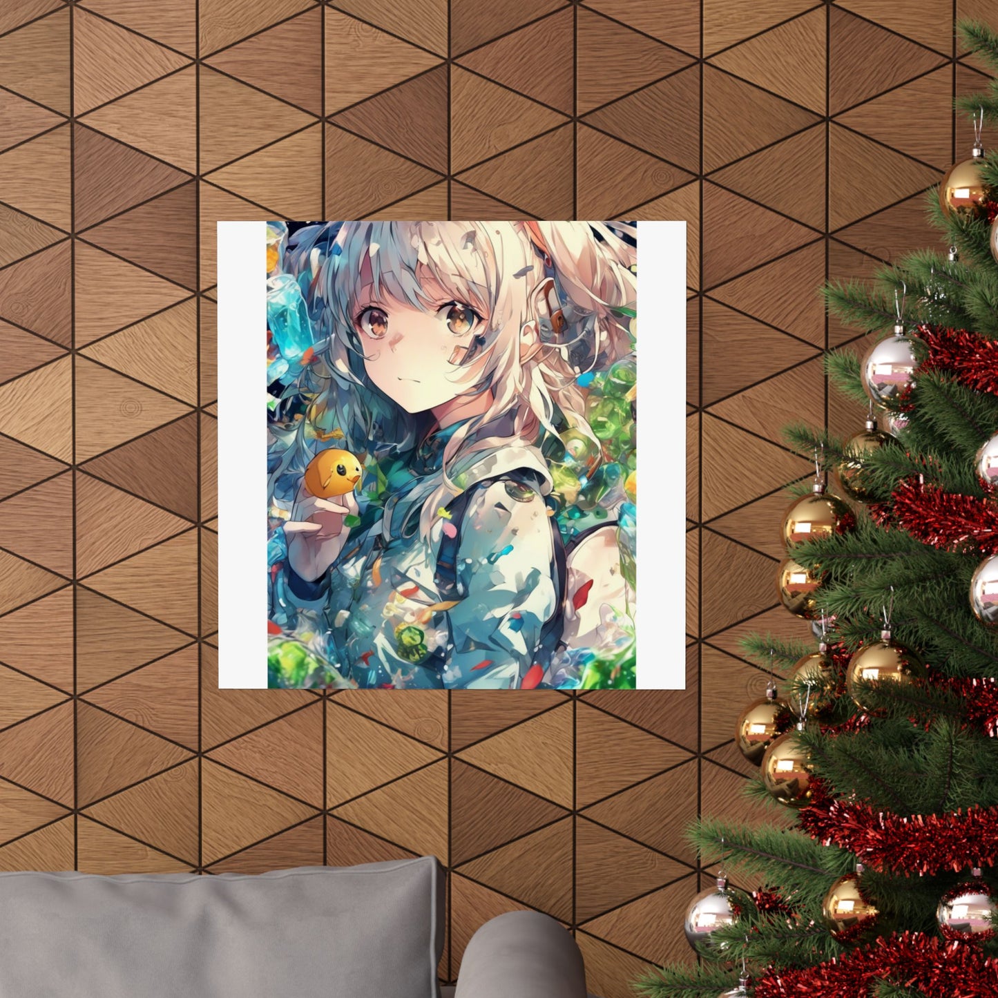 Crystal Bottle Anime Portrait Colorful Wall Poster