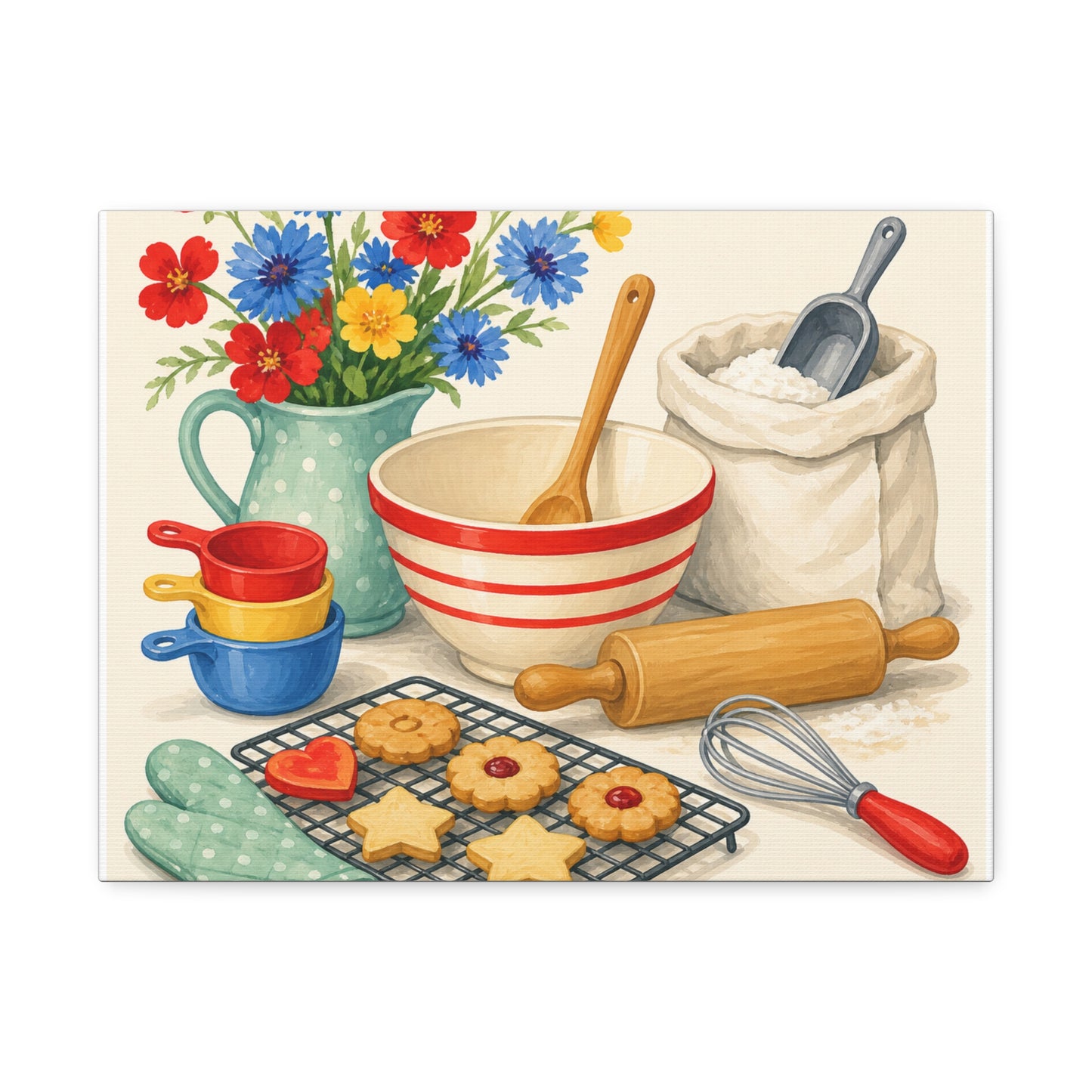 Cheerful Home Baking Hobby Canvas Art