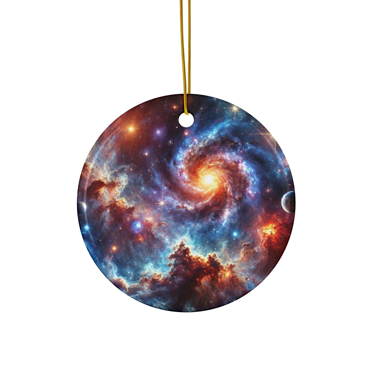 Galaxy Nebula Dreamscape Ceramic Ornament, Holiday Keepsake and Gift