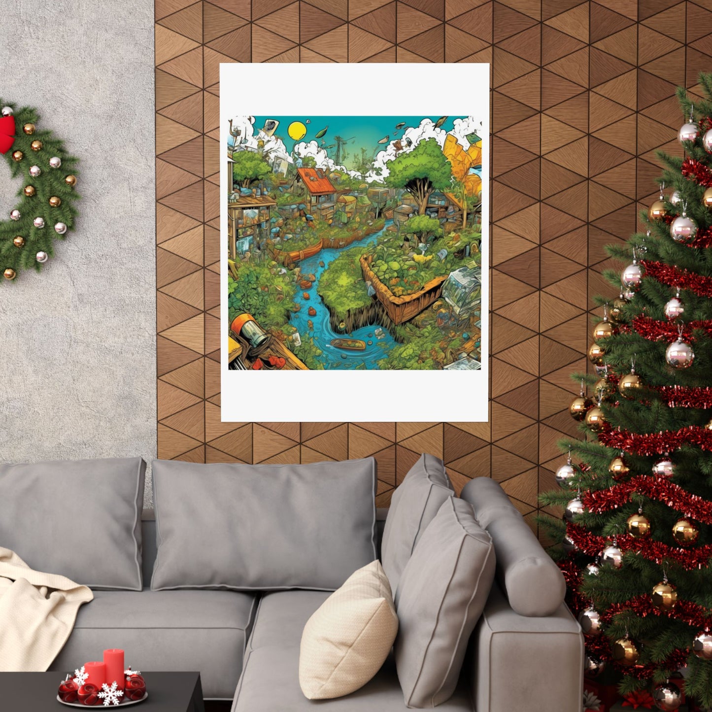 Whimsical Garden Stream Nature Gift Art Poster