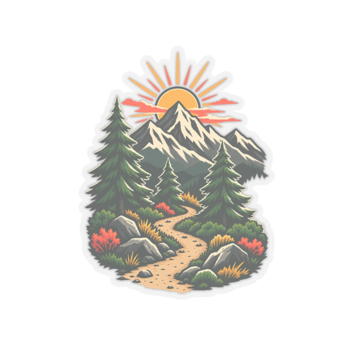 Sunrise Mountain Trail Outdoor Adventure Sticker