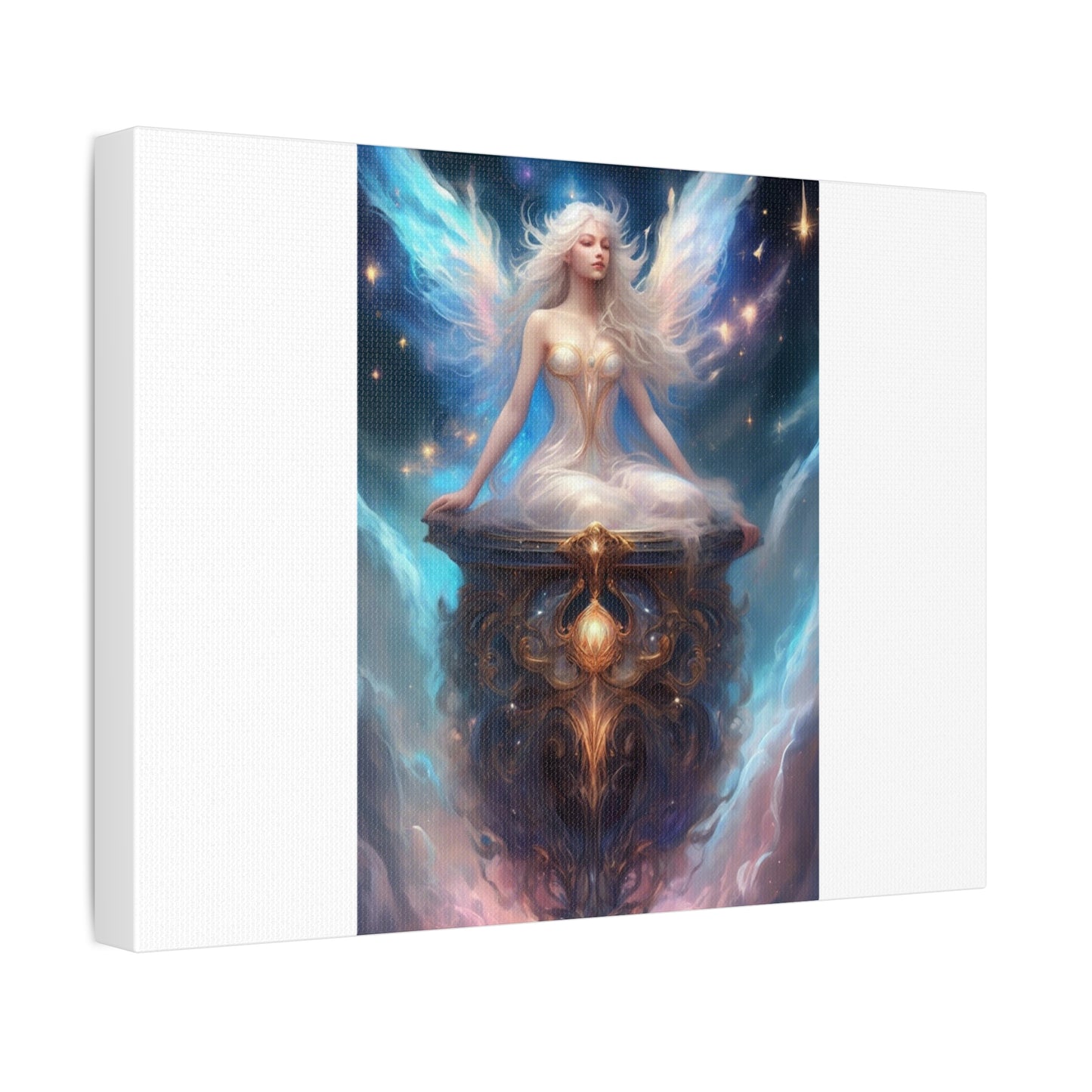 Celestial Winged Meditation Fantasy Portrait Canvas