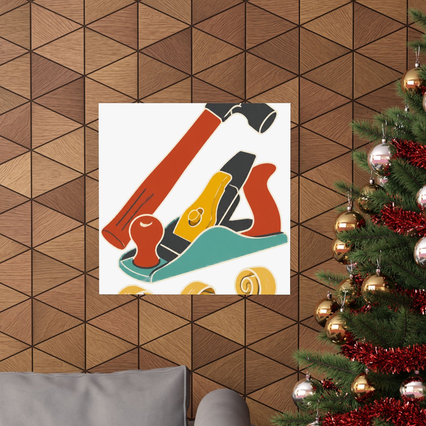 Carpenter Hammer Hand Plane Woodworking Art Poster
