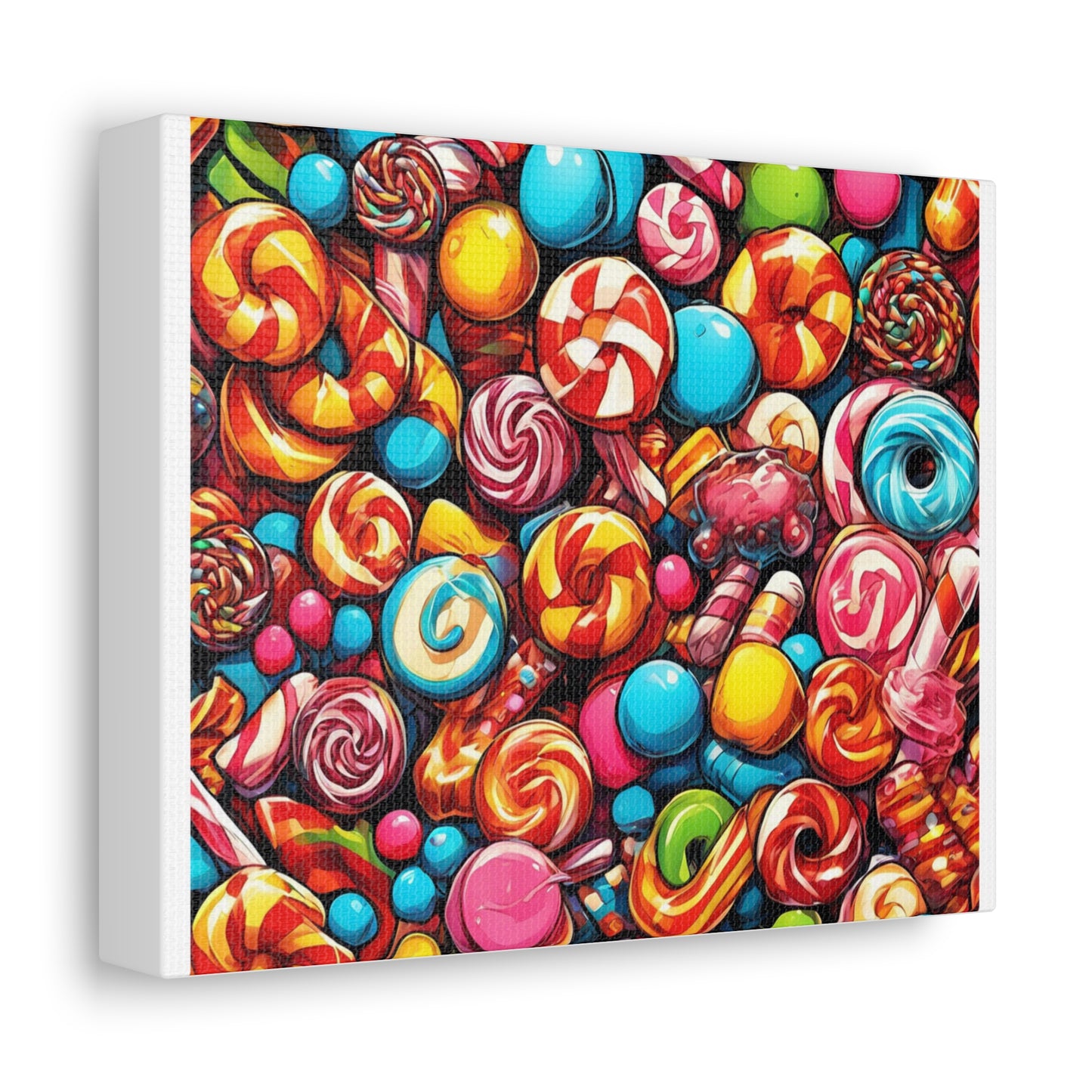 Colorful Candy and Lollipop Pattern Canvas