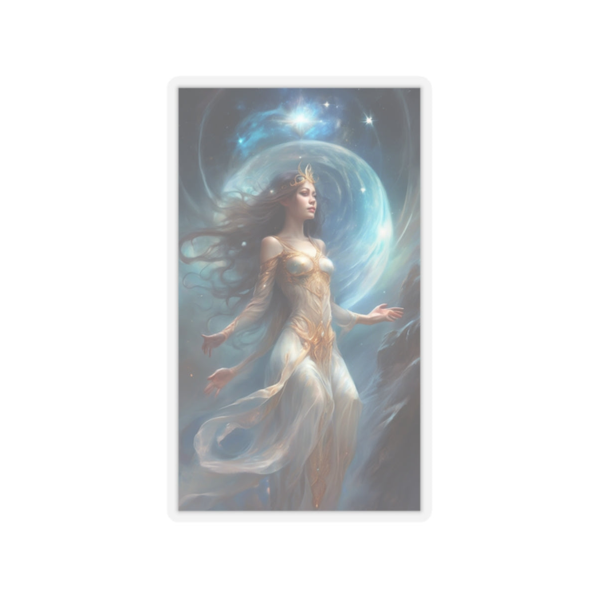 Lunar Celestial Queen Fantasy Portrait Sticker