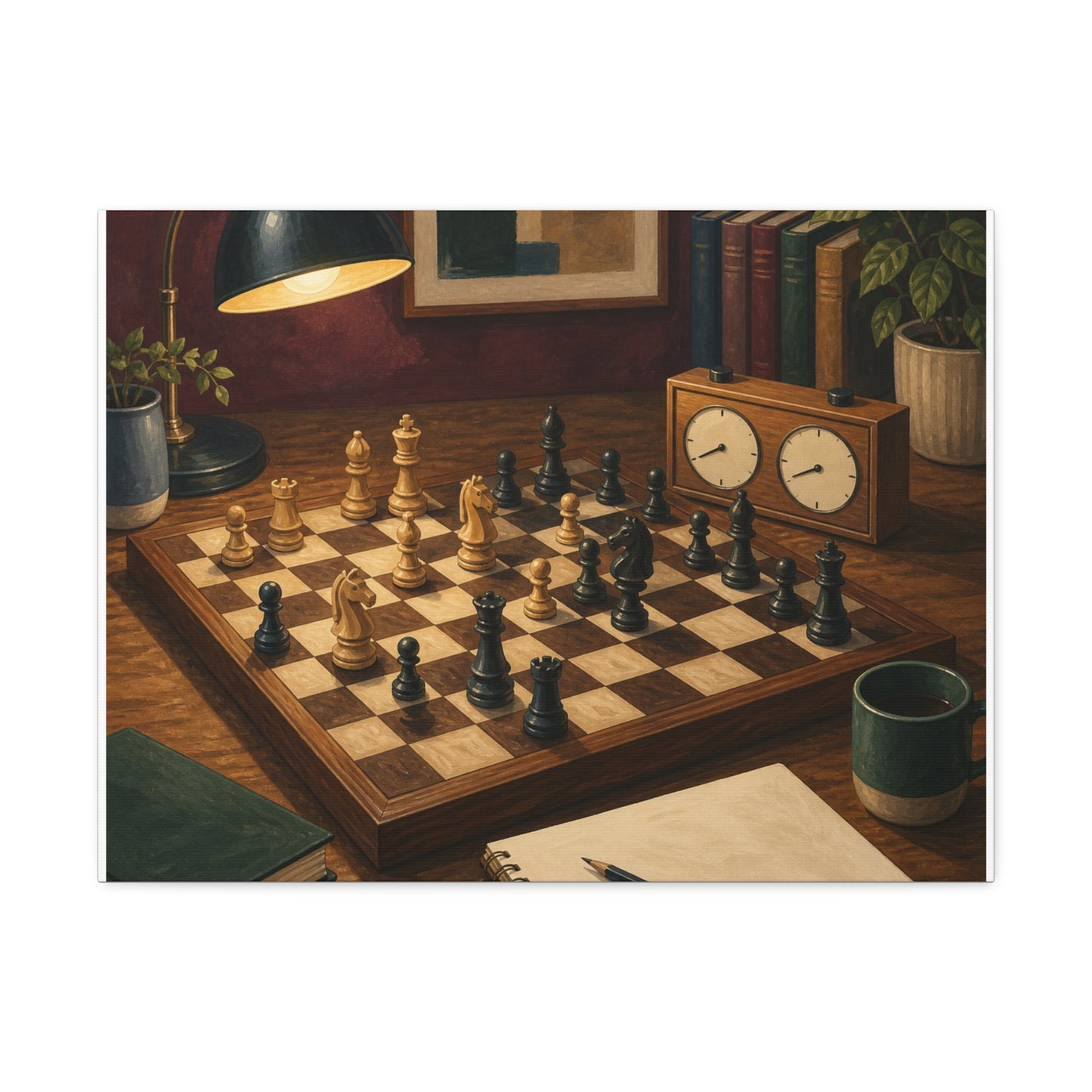 Cozy Chess Strategy Game Hobby Canvas Art