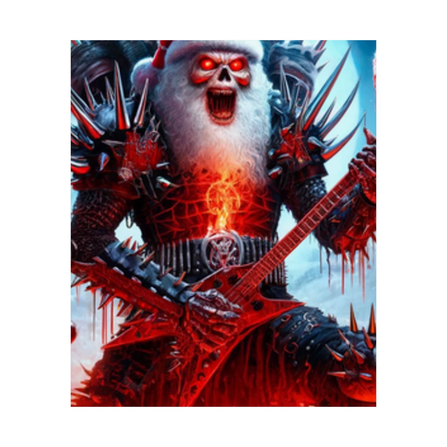 Heavy Metal Santa Holiday Concert Music Room Poster