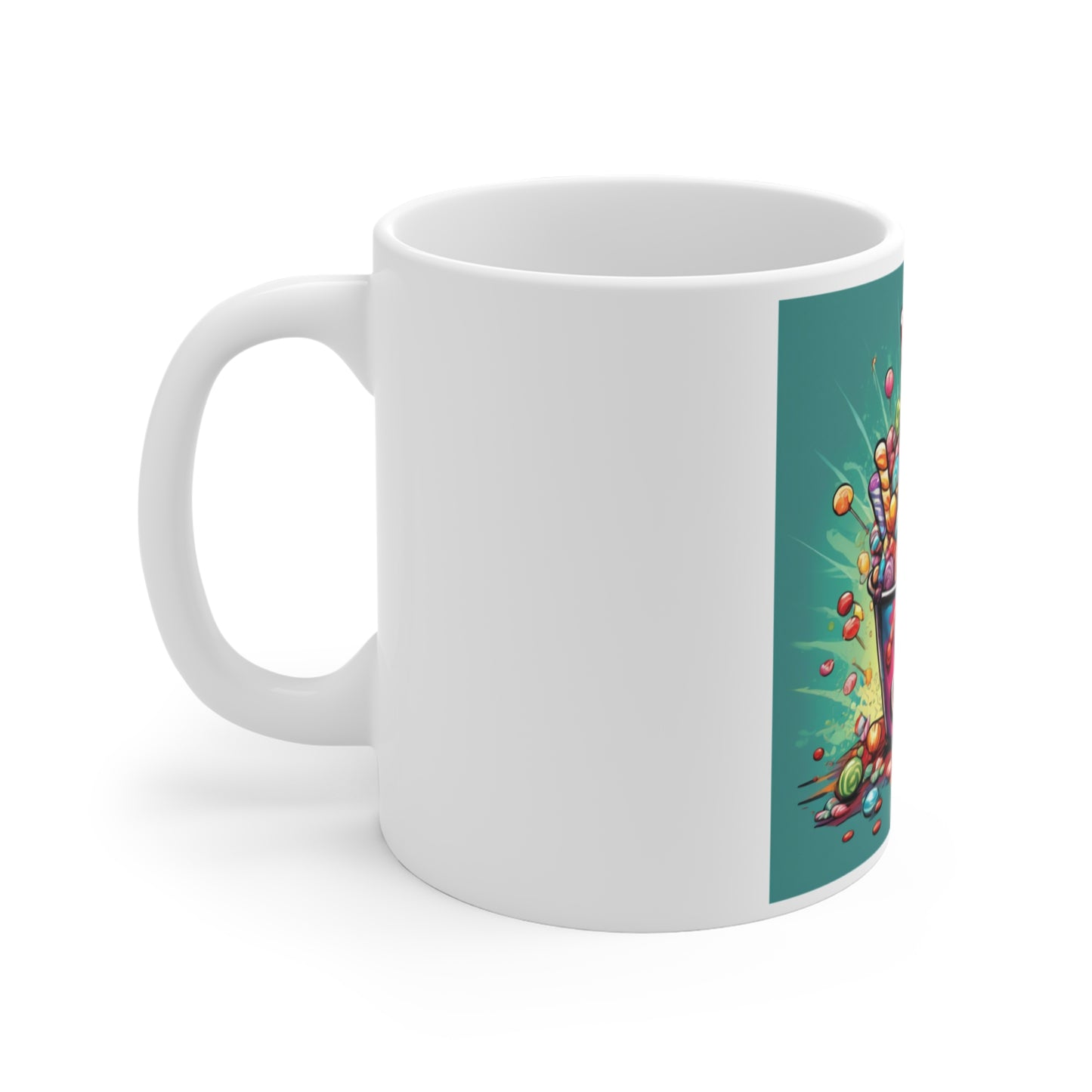 Holiday Candy Bucket Sweets Gift Art Coffee Mug