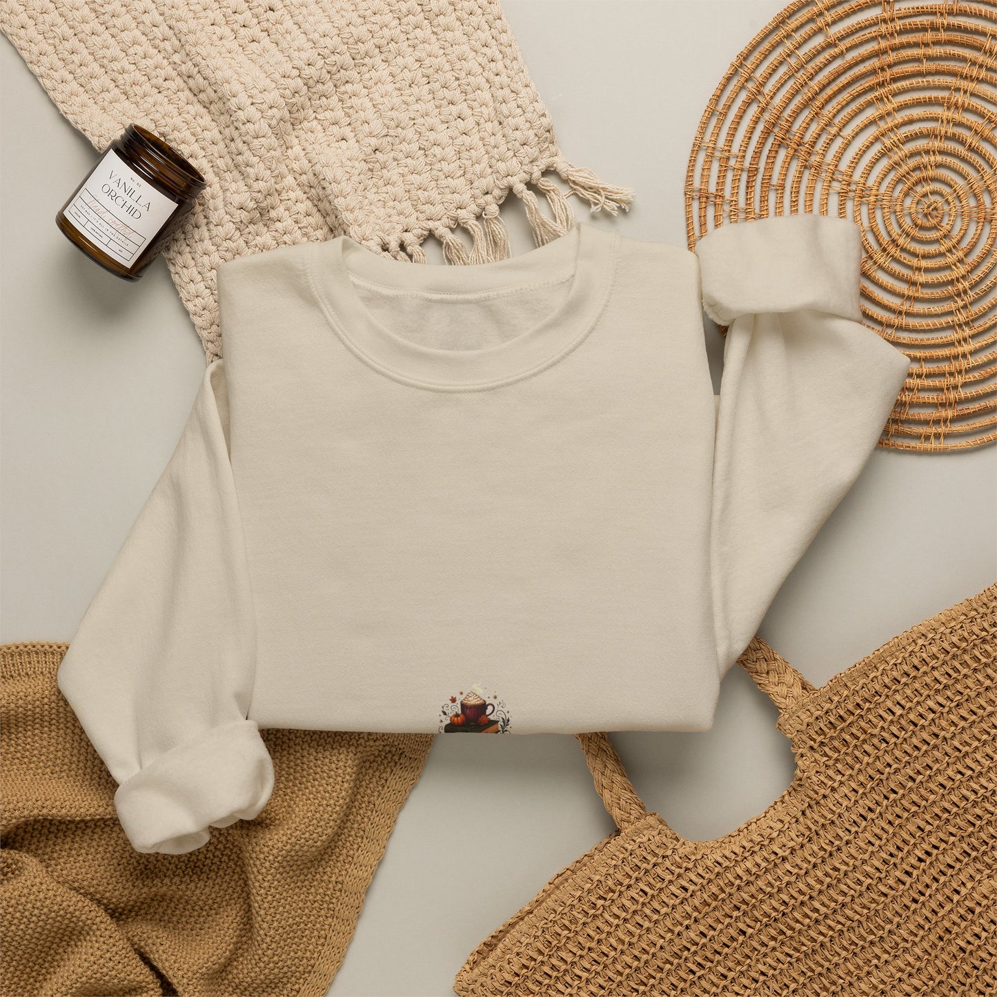 Autumn Library Latte Stack Book Lover Sweatshirt
